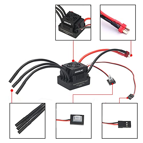 GoolRC S3670 RC Brushless Motor ESC Combo, 2850KV Sensorless Brushless Motor 120A Brushless ESC and Program Card Combo Set for 1:8 Scale RC Toys Prefect Modification Accessories