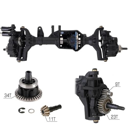 RC Vehicle Axles Compatible with TRX-4 1/10 RC Crawler Car Upgrade Parts RC Car Front Rear Axle Set Upgrade Parts Front Rear Portal Axle Assembly(Color:Front Axle) - color: Front Axle