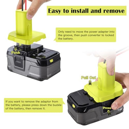2 Pack Power Wheels Adapter for Ryobi 18V Battery, Converter Kit with Fuses & Wire Terminals & 12AWG Wire, Power Connector for DIY RC Car Toys and Ride On Truck - size: 2-Pack