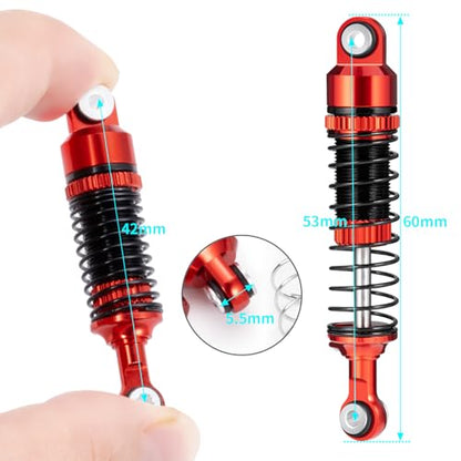 4PCS Ascent-18 Threaded Shock Absorber Oil Damper 53MM for Redcat Ascent18 1/18 RC Crawler Upgrade Parts