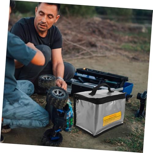 UKCOCO Fireproof Explosionproof Lithium Battery Bag for Drones and RC Cars Large Capacity Organizer Safety Strap and Insulated Design