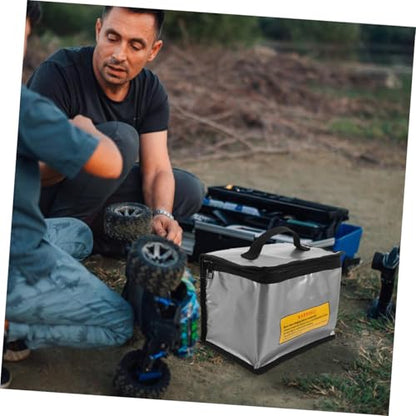 UKCOCO Fireproof Explosionproof Lithium Battery Bag for Drones and RC Cars Large Capacity Organizer Safety Strap and Insulated Design