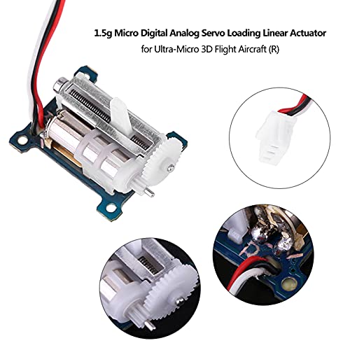 Linear Servo, 1.5g Micro Servos, 0.59x0.78in Micro Digital Linear Servos, 3.7V-5V Actuator Servo Steering Replacement for Ultra Micro 3D Outdoor Flyer and Park Flyer