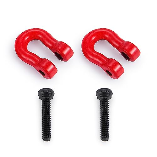 2Pairs Aluminum Tow Hooks D-Ring Hitch Tow Shackles | For TRX4M 1/18 Bronco Defender, RC Crawler Car