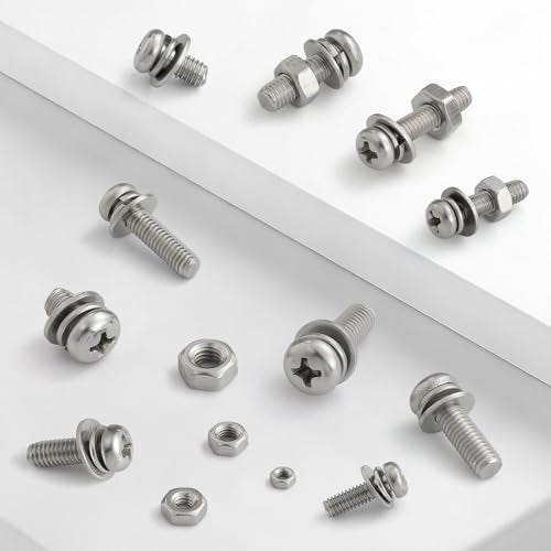 692Pcs Machine Screws Assortment Kit,Metric Nut and Bolt Assorted M2 M2.5 M3 M4 M5,304 Stainless Steel Phillips Pan Head Small Combination Screw with Fixed Washers(All-in-One Design) - size: M2/2.5/3/4/5 692PCS Machine SS