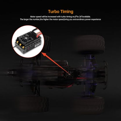 XC E3H Sensored Electric Brushless Motor Controller for RC Car, 6-16S Lipo,300A Continuous Current,10-25A、6.0/7.4/8.4V BEC,Applicable to 1/5,Support Turbo Timing and APP Control - size: E3H