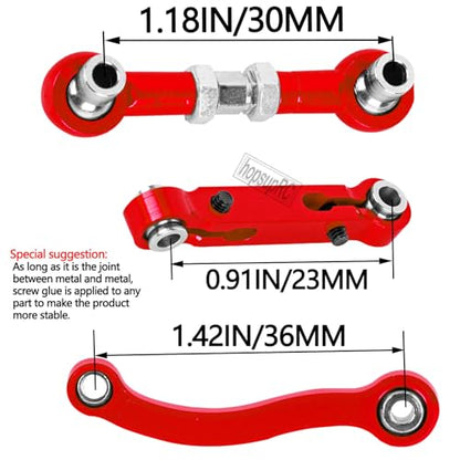 RC Aluminum Metal Turnbuckle Camber Links Toe Links with Rod Ends Steering Linkage Set Upgrade Parts for 1/18 LaTrax Teton,Desert Prerunner.Red(Replace 7636) - color: Red(7pcs)