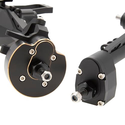 MEUS RACING Capra 1.9 Portal Axles Kit with Isokinetic 3-Section CVDs and Ackerman Steering Structure for Axial Capra 1.9 4X4 and DIY SCX10 SCX10 II Upgrades Parts (Standard-Black) - color: Standard-black