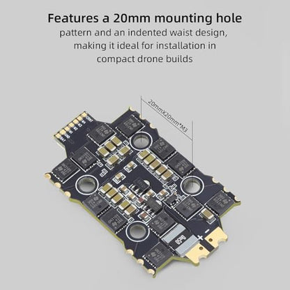 HGLRC 60A 4IN1 6S BLS 2-6S MINI M3 ESC, Supports DShot600/300 Digital Protocols for FPV Racing Drone Freestyle