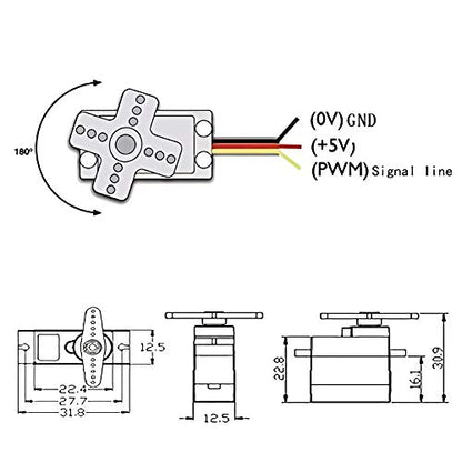 10Pcs SG90 9g Micro Servos for RC Robot Helicopter Airplane Controls Car Boat - style: 10PCS