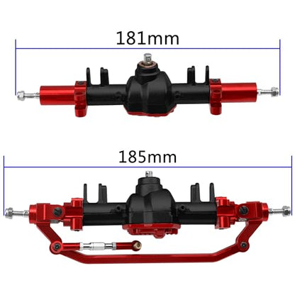 Metal Front & Rear Portal Axle Set Upgrades Parts Compatible with 1/12 MN128 G500 MN86K MN86KS MN86S RC Crawler Car (Black) - color: Black