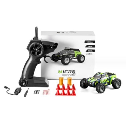 RC Off-Road Vehicle Model, 1/32 Scale 4WD Mini Electric 2.4G Remote Control High Speed Drift Off-Road, Mini Racing Drift Car for Adults - color: Green/802