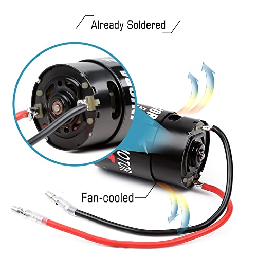 INJORA 550 3-Slot Waterproof Brushed Motor for 1/10 RC Car (29T) - size: 29T