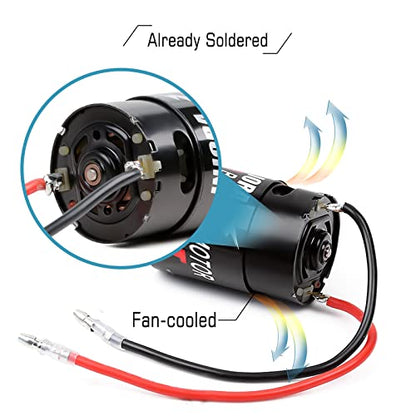 INJORA 550 3-Slot Waterproof Brushed Motor for 1/10 RC Car (29T) - size: 29T