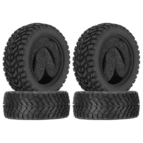 uxcell 4Pcs Soft Rubber RC On-Road Car Tyres D17-Type Sponge Inside for RC 1/10 HSP Tires Scale Touring On-Road Racing DIY Model Car- 75mm(2.95") OD x 30mm(1.2") Width, Black