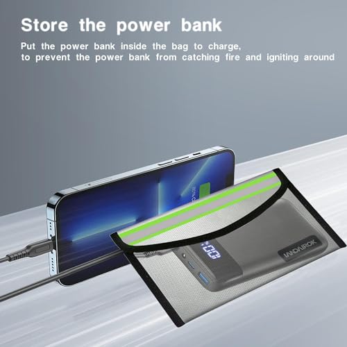 5"x8" Silver Small Fireproof Bag Money Bag Home Office Travel Safe Storage Pouch for Document Cash Valuables Jewelry Mobile power supply Power bank Lipo Battery (20 * 13cm) - size: 20*13cm Silver