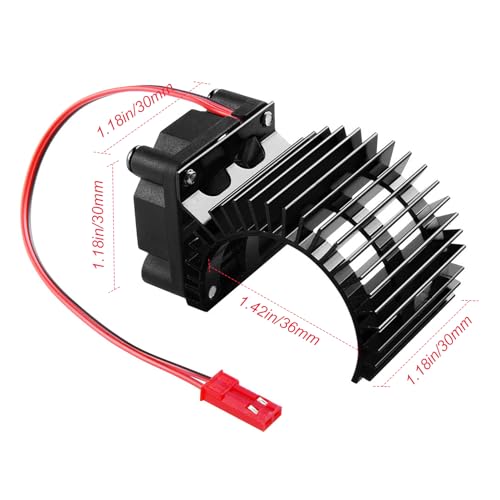 Hobbypark RC Brushless/Brushed 550 540 Motor Heatsink with Cooling Fan DC 5-6V for RC Crawler Car Truck Off Road Buggy Electric Engine