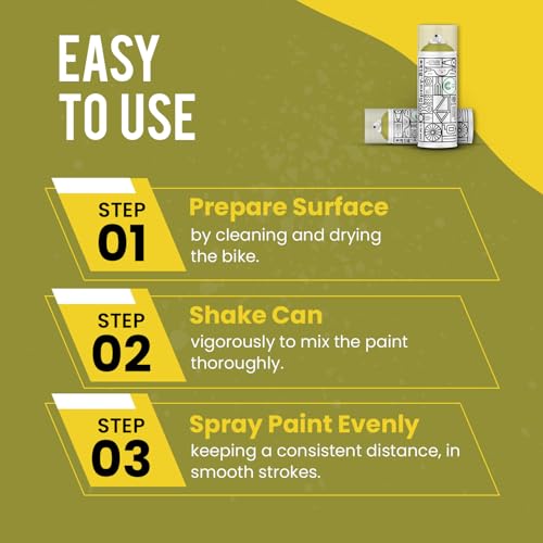 Spray.Bike Spray Paint - Bradbury (Muted Olive Green) | Designed Mainly for Bicycles | Multi-Use Acrylic Spray Paint for Metal, Plastic | High Coverage Bike Paint, 400ml - color: Bradbury