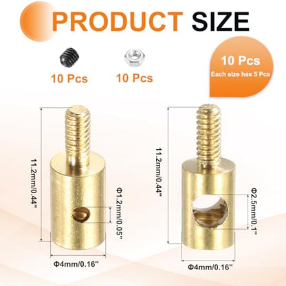 MECCANIXITY Linkage Stoppers Connecting Servo Arm, Push Rod with Nut and Screw for RC Airplane, D4x1.2mm D4x2.5mm 10 Pcs - size: D4x1.2mm; D4x2.5mm