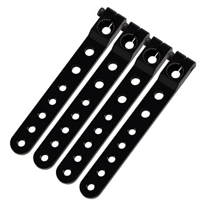 DJX 4PCS Aluminum 25T Servo Arm Horns for All 1:10 2WD/4WD ECX331007 RC Car (Black) - color: Black