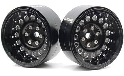 RC 1.9 Inch Beadlock Wheels Negative Offsets 10mm Rims Hex 12mm Aluminum Wheel for TRX4 TRX6 SCX10 Gen8 1/10 RC Crawler Remote Control Car Upgrades Accessories 4pcs (Black) YK1906 - color: Black