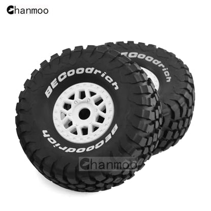 1/8 RC Short Course Truck Tires And Wheels 17mm Hex OD 140mm 1/7 All Terrain Off Road Tyres For 1:7 1:8 RC Buggy Truck Car HSP TRAXXAS UDR DF7 FS Atom ARRMA Mojave YK4072 DF7 4PCS (White) - color: White