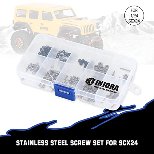 INJORA Stainless Steel Screws Set with Box for 1/24 Axial SCX24