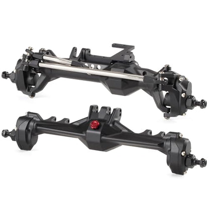 CNC Aluminum F10 Portal Axle Set with BTA Servo Mount, Front Rear Black | with 30T 8T AR44 Style Gears, Pin to Pin Width 188mm, Work with Vanquish VS4-10 Phoenix and 1/10 Scale Crawler LCG Chassis - color: Black