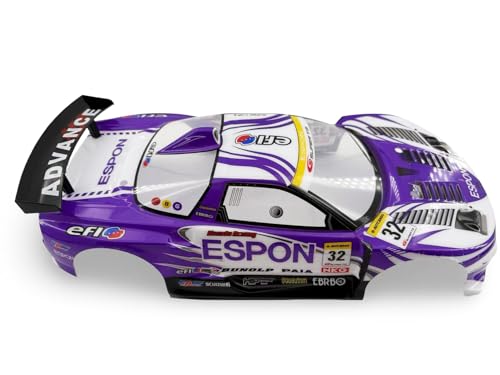 1/10 Scale RC Drift Racing Touring On Road Car Painted Body Shell, Spoiler Included, Pre-Cut, 258mm Wheelbase (Honda NSX-GT Style) - color: Honda Nsx-gt Style