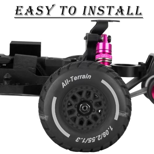 RC Wheels for 1/14 Mini Mojave GROM RC Car,RC Tires Beadlock Wheels Hub Rim Tires Wheels and Plastic Wheel hub Black(4PCS) - color: Black/for Mini Mojave Grom