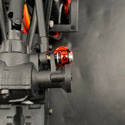 QUE-T 2.09" Length Shock Damper Kits for Redcat Ascent18 1/18 RC Crawler Car, 4pcs Aluminium Shock Absorber (Red) - color: Red