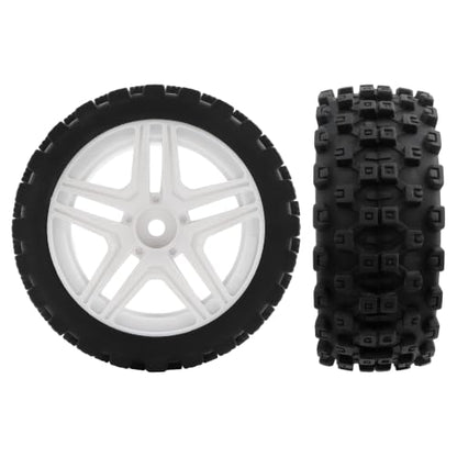 4-Pack RC 1/10 Scale On Road Rally Car Tires OD2.75 Rubber Wheel Rims 12mm Hex Compatible with Traxxas 4 Tec 2.0 Tamiya TT01 XV01 Kyosho WR8 Sakura WLtoys HPI Touring Racing Car(White)