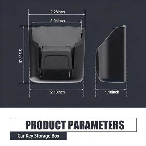 Car Key Fob Holder Box, Adhesive Multifunctional Dashboard Organizer Mount, Easy Access Key Remote & Garage Card Storage Box, Universal for Most Cars (Black)