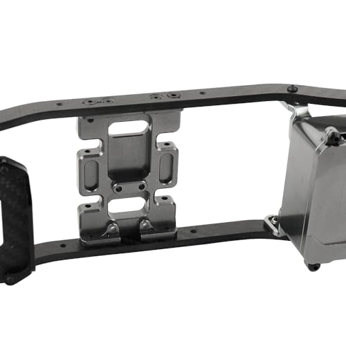 CNC Aluminum Center Frame Brace Transmission Skid Plate Gearbox Mount for AXIAL SCX10 1/10 RC Rock Crawler Upgrade Parts (Titanium -2) - color: Titanium -2