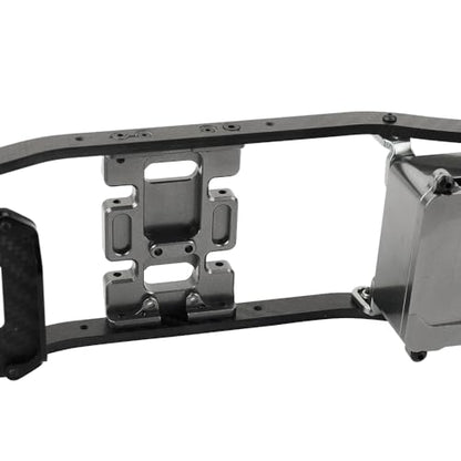 CNC Aluminum Center Frame Brace Transmission Skid Plate Gearbox Mount for AXIAL SCX10 1/10 RC Rock Crawler Upgrade Parts (Titanium -2) - color: Titanium -2