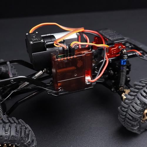 SCX24 Side Plate Rock Sliders ESC Battery Tray with Shock Mount Shock Tower ESC Mount Chassis Post SCX24 Chassis Upgrade Parts for Axial SCX24 LCG Chassis Upgrades 1/24 RC Crawler