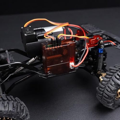 SCX24 Side Plate Rock Sliders ESC Battery Tray with Shock Mount Shock Tower ESC Mount Chassis Post SCX24 Chassis Upgrade Parts for Axial SCX24 LCG Chassis Upgrades 1/24 RC Crawler