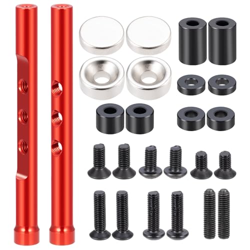 MORLORDY Aluminum RC Body Posts Set for 1/10 Yokomo TT01 TT01E TT02 Sakura D4 D5 RC Drift Racing Car Upgrade Parts (Long - Red) - color: Long - Red