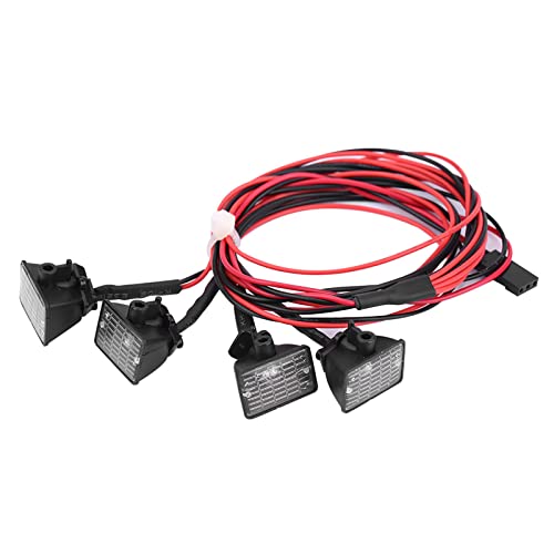 RC LED Light Strip, Waterproof Red White Off-Road Light Bar Roof Mount for RC Crawler Hobbyists Night Driving Outdoor Exploration