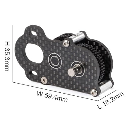 Carbon NOD Transmission LCG Gearbox for Straight Axle Scaler Sportsman | Ultra Lightweight Low-CG Design, with Aluminum Axial 3 Gear Adapter Plate, Fits 48P Pinions from 9T to 17T - color: Black