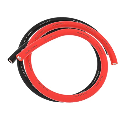 BNTECHGO 8 Gauge Silicone Wire 3 ft Red and 3 ft Black Flexible 8 AWG Stranded Tinned Copper Wire - color: Red and Black, size: 8 AWG 3 ft per color