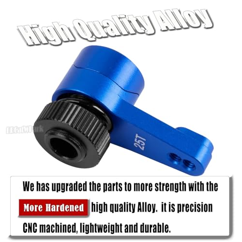 Aluminum 25T Unloading Steering Servo Horn Servo Arm Upgrades Part for 1/10 RBX10 SCX10 90046 Capra 1.9 UTB L0 S1 1/8 LMT Solid AXLE 4WD Monster Truck LOS04022 RC Car,Navy Blue - color: Navy Blue - (25t Servo Arm)