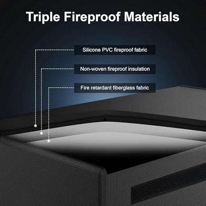 12V 200Ah LiFePO4 Lithium Battery Fireproof Safe Bag, Large Capacity Explosion-proof Lipo Battery Bag for Charging and Storage, Waterproof Box for Documents and Valuables - 22×9×9.5in - size: 22×9×9.5 in