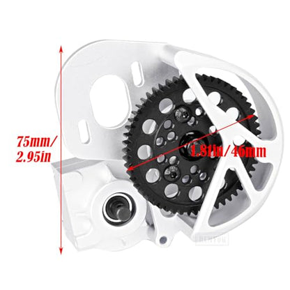 Transmission Gearbox Upgrades Part for 1/10 SCX10, SCX10 II 90046,90047,AX10 RC Crawler Truck,Aluminum Center Transmission Gearbox Hops up,Silver - color: Silver for Upgrades
