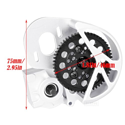 Transmission Gearbox Upgrades Part for 1/10 SCX10, SCX10 II 90046,90047,AX10 RC Crawler Truck,Aluminum Center Transmission Gearbox Hops up,Silver - color: Silver for Upgrades