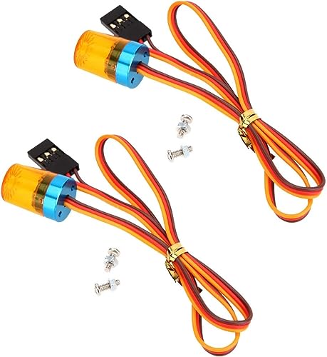 2PCS Ultra Bright LED Police Light Rotating Flash Alarming Strobe Lamp 5Modes for 1/8 1/10 1/14 RC Car Firefighting Ambulance Crawler Truck Lighting for CC01 D90 SCX10(Yellow,9x15mm) - color: 9x15mm,2Yellow