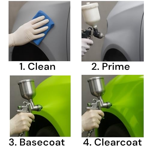 LiME LiNE Automotive Urethane Basecoat 1K Urethane color, High Coverage, Mix 1:1 With Urethane Reducer, Ready for 2K Clearcoat (Battleship Gray,1 Quart) - color: Battleship Gray - 1 Quart