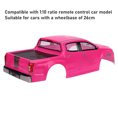 Vikye 1/10 RC Truck Body Shell, Lightweight Clear Pattern Replacement RC Car Shell with Precise Fit, for 26cm Wheelbase Remote Control Vehicles (Pink) - color: Pink