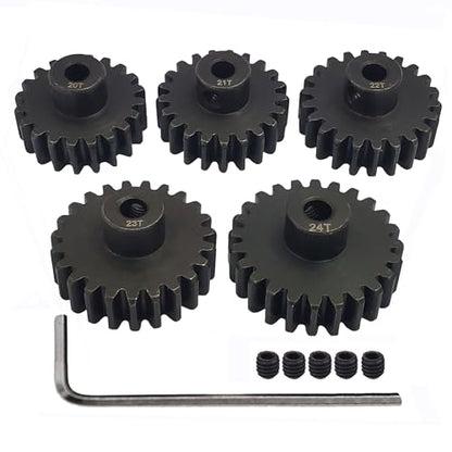 32P Pinion Gear 3.175mm Shaft 20T 21T 22T 23T 24T for RC Motor C | Steel Metal,Sturdy,With Hex Key - style: 20T 21T 22T 23T 24T