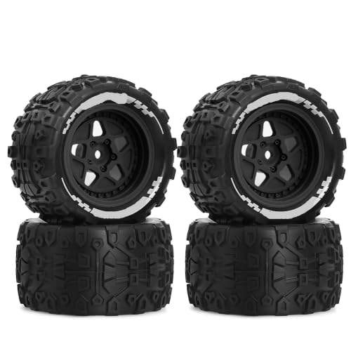 for 1/18 Scale Tires for ARR-MA GROM: Monster Truck, Mini Granite(Black) - color: Black